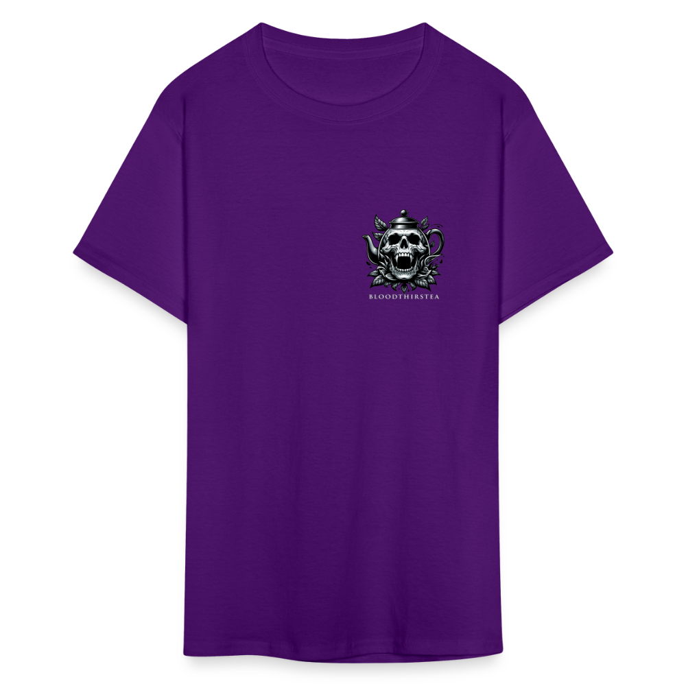 Extended Sizes - White Logo Crewneck Tee - purple