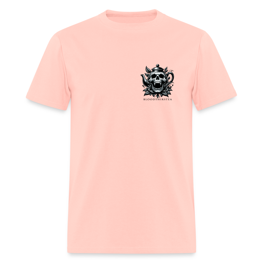 Extended Sizes - Black Logo Crewneck Tee - blush pink 